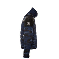 7th Heaven London Men's Arcane Camo Biker Jacket Blue