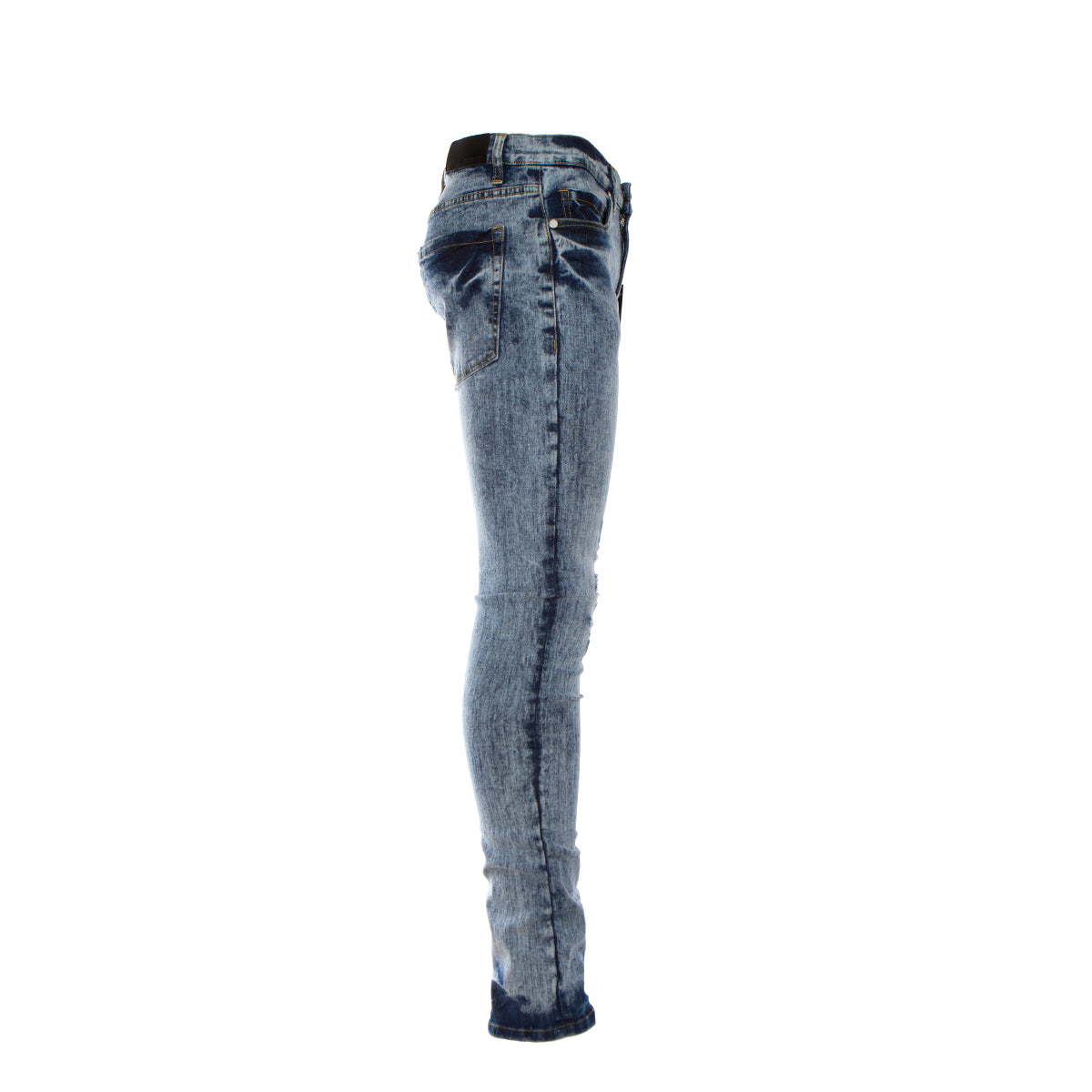 Black Denim Acid Wash Men's Jeans Blue