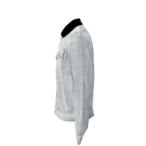 P019 Overspray Black Denim Jacket