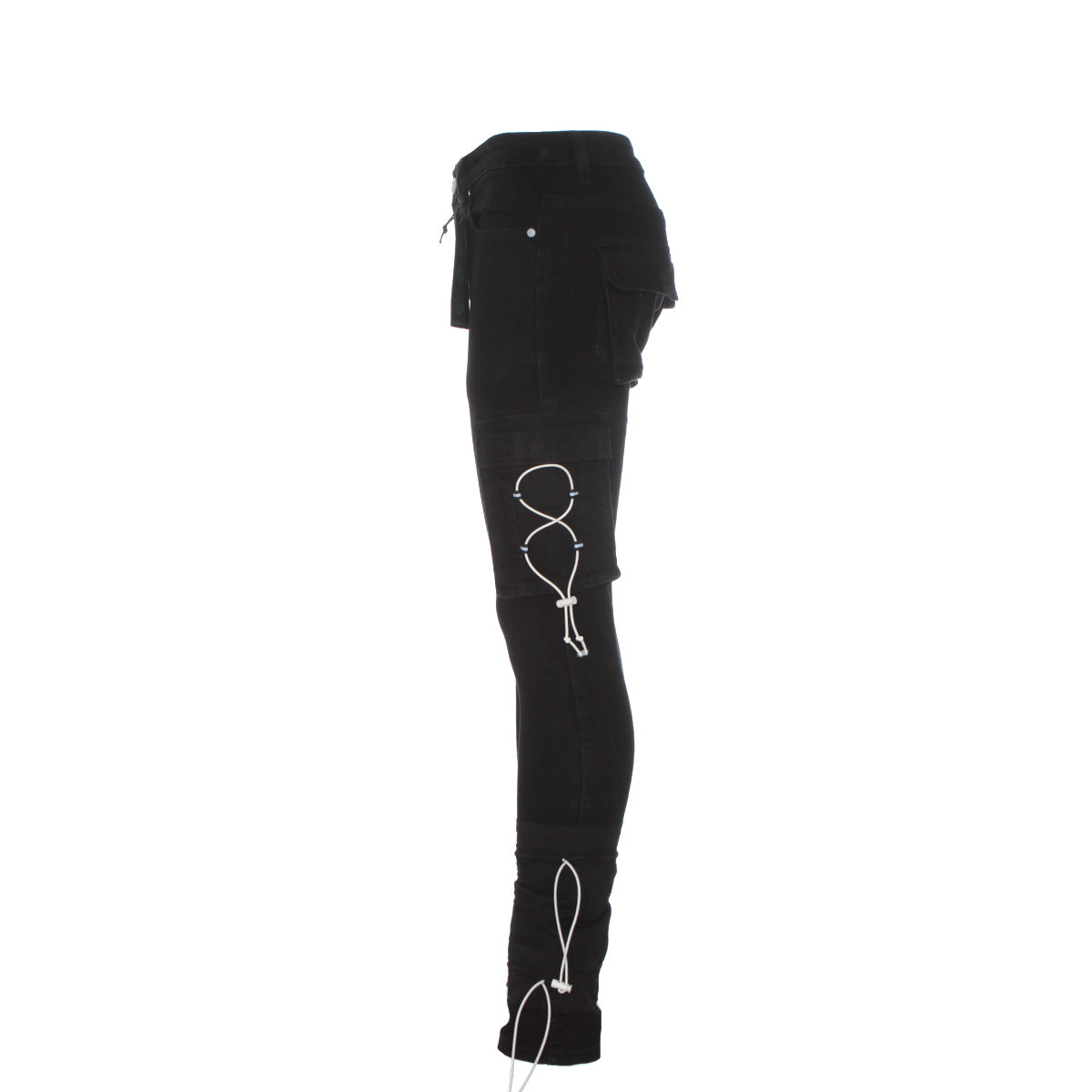 Serenede Xolo Men's Skinny CargoJeans Jet Black