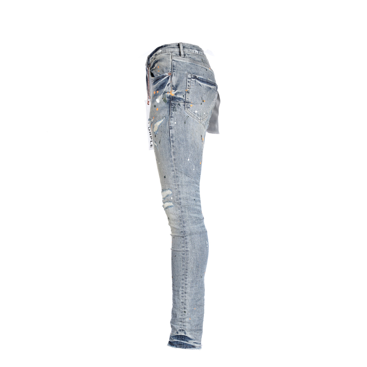 Light Indigo Paint Repair Jean