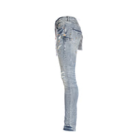 Light Indigo Paint Repair Jean