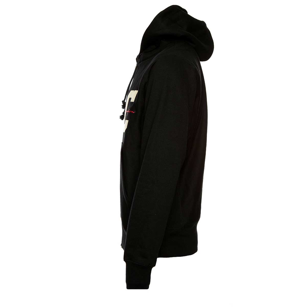 Champion Reverse Weave Zipped Hoodie Varsity Logo Black