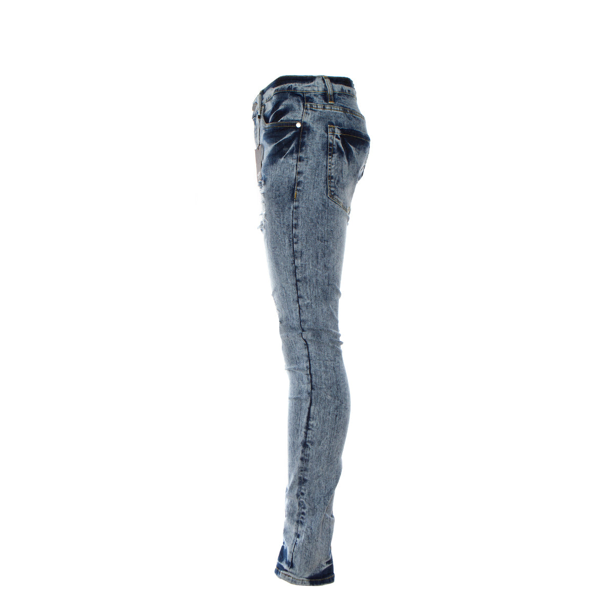 Black Denim Acid Wash Men's Jeans Blue