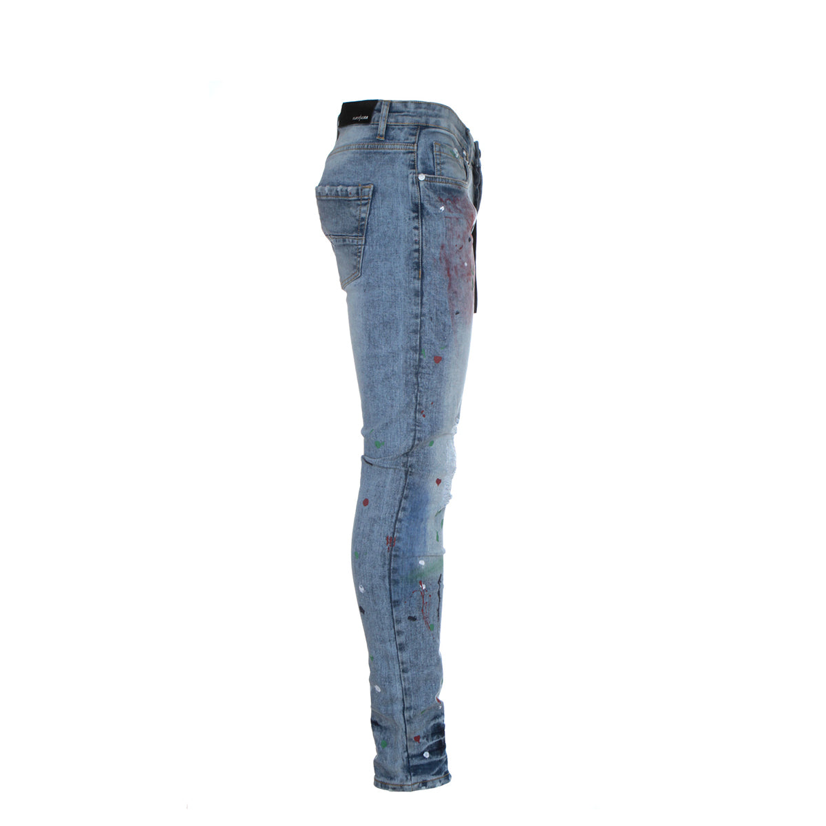 Black Denim "Luxe" Men's Skinny Designer Jeans Blue