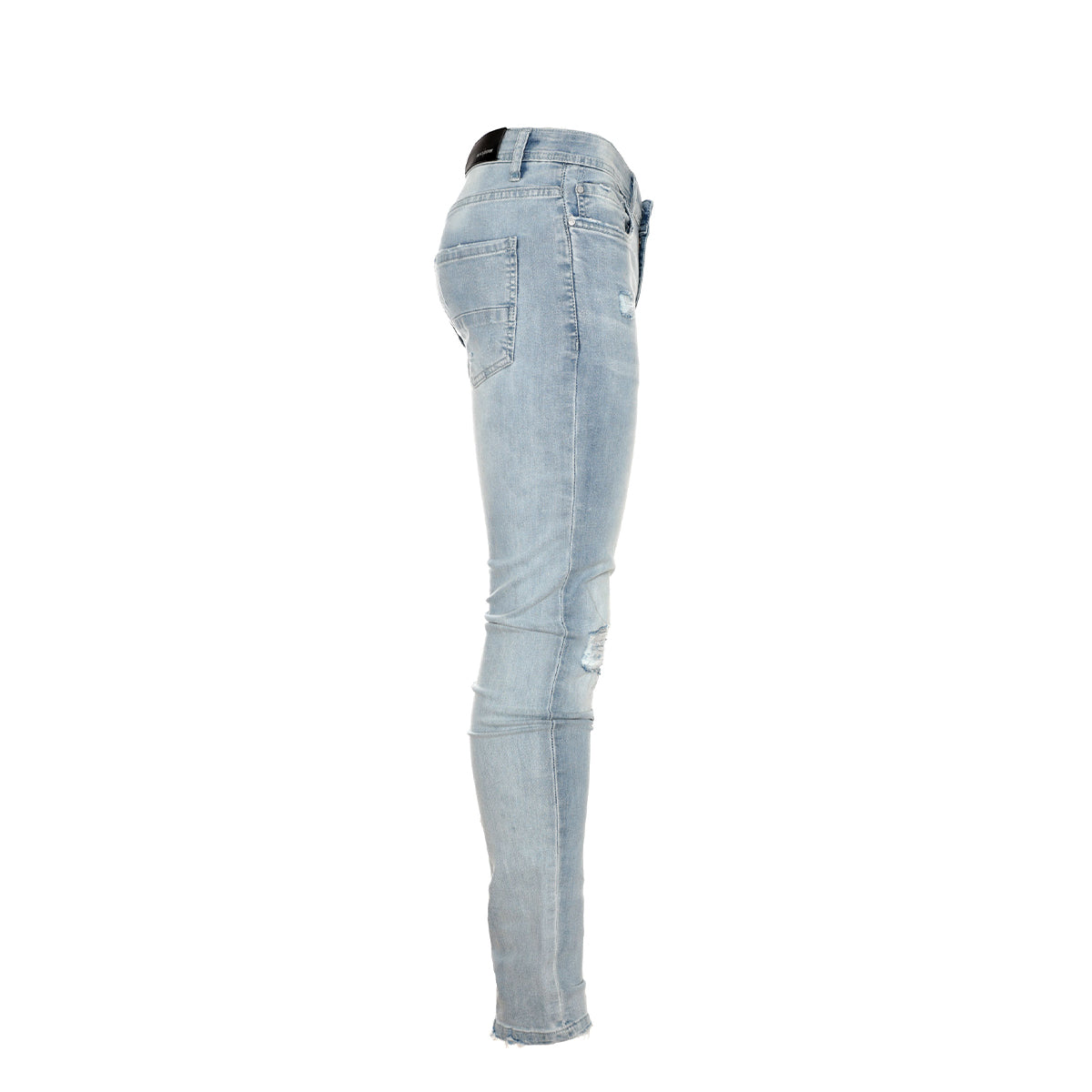 Black Denim Thrashed Men's Skinny Designer Jeans