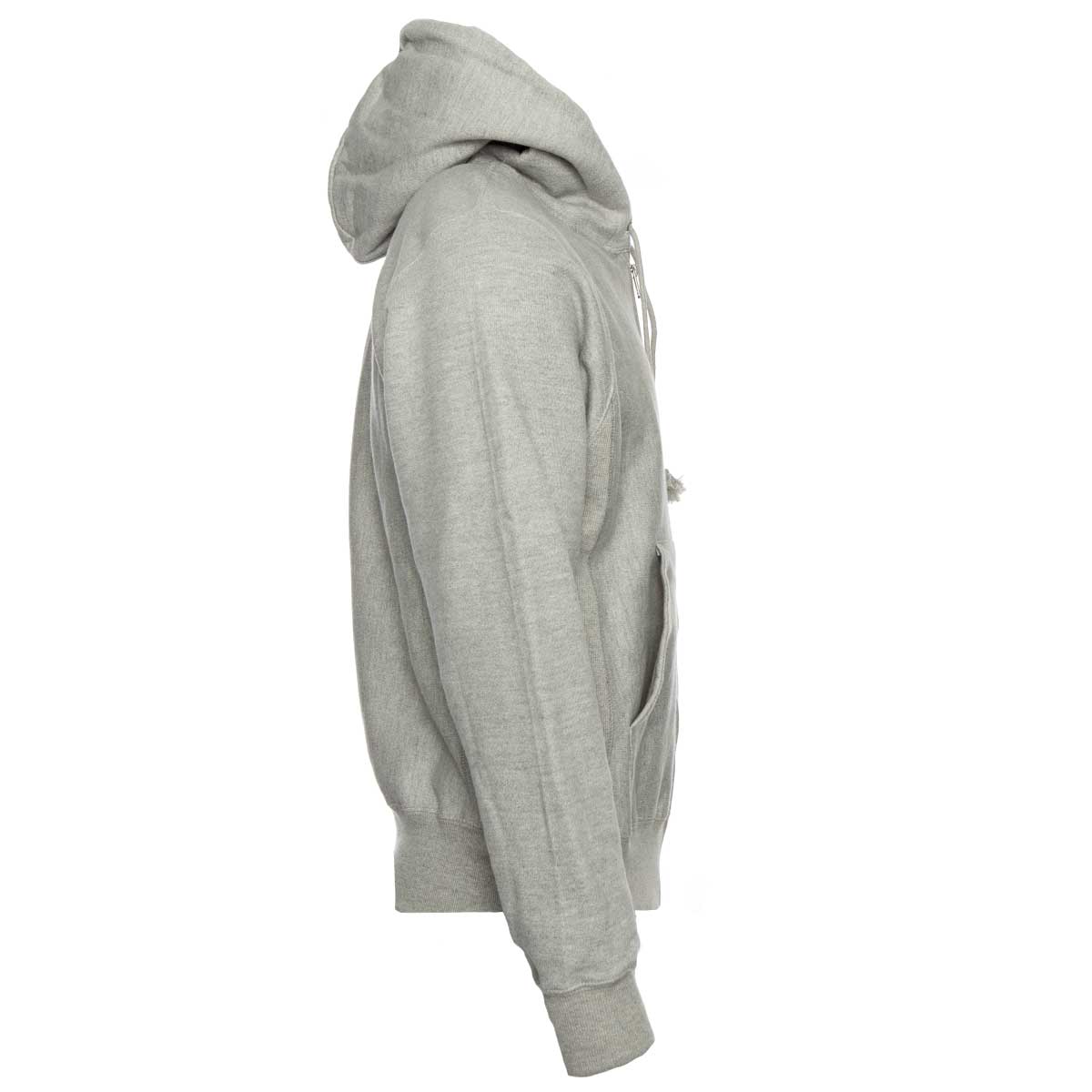 Champion Reverse Weave Zipped Hoodie Varsity Logo Grey