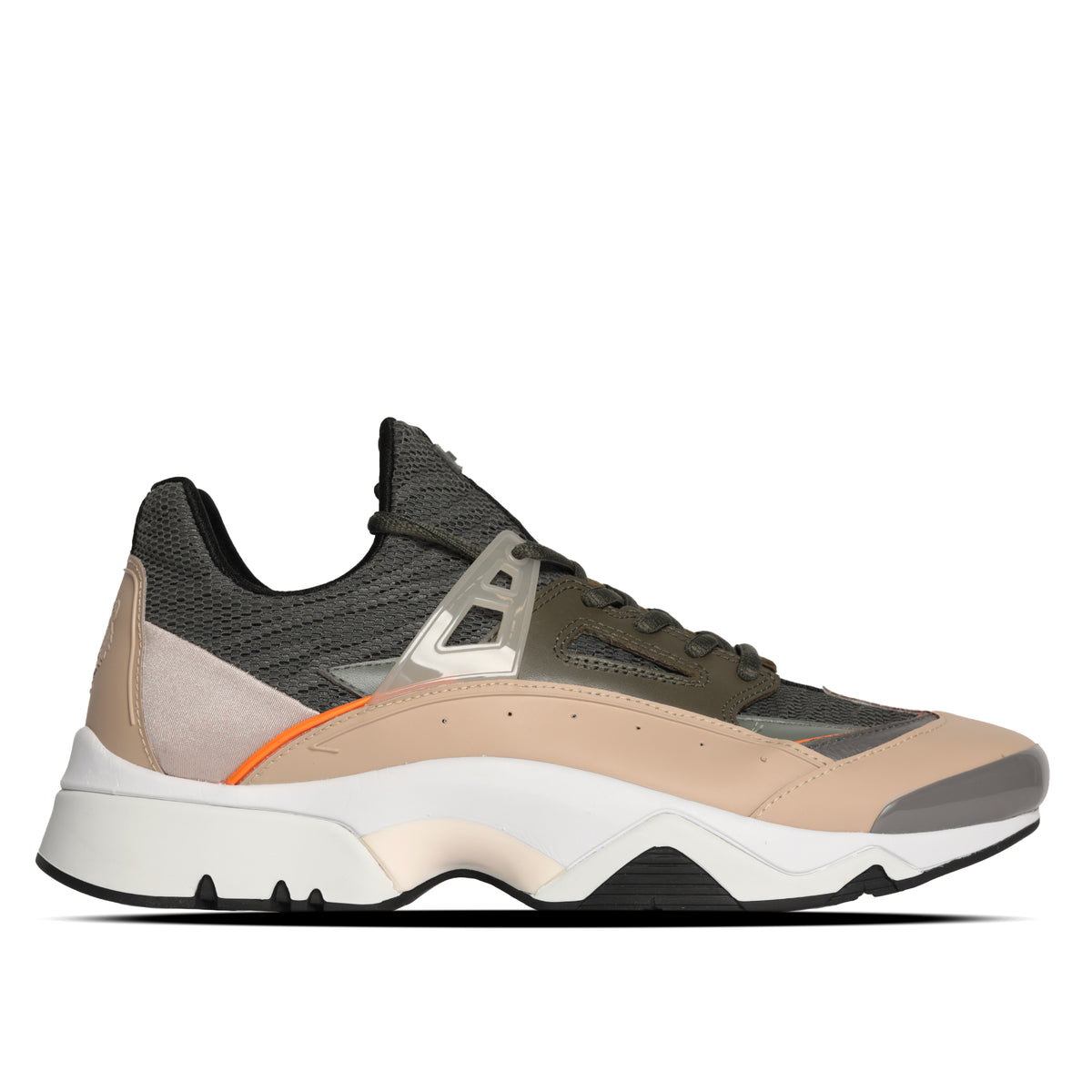 Kenzo Paris Sonic Lace Up Men's Designer Sneakers Dark Khaki