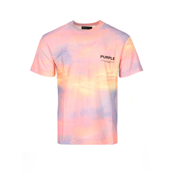 Purple Brand Textured Jersey Sunsets Men's SS Tee Multicolor