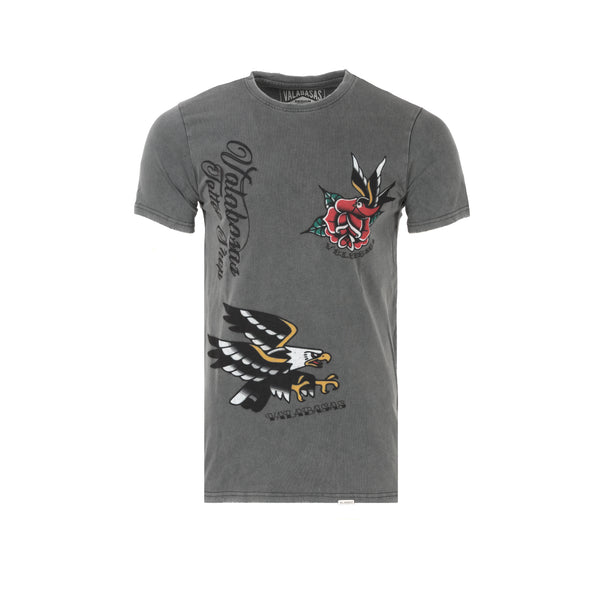 Valabasas Vintage Tatshop1 Grey Men's Graphic Tee Grey - SIZE Boutique