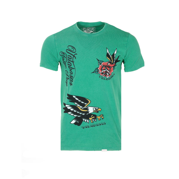 Valabasas Tatshop 1 Vintage Wash Field Green SS Men's Graphic Tee
