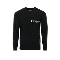 Purple Brand Gothic Wordmark Black Beauty Textured Jersey LS Tee