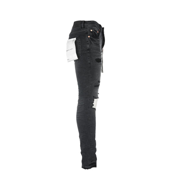 Purple Brand P001 Worn Black Distress Men's Jeans - SIZE Boutique