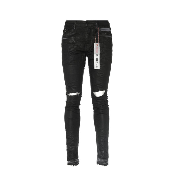 Purple Brand Worn Grey Black Coated Men's Skinny Jeans
