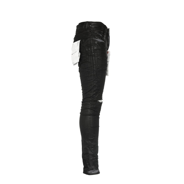 Purple Brand Worn Grey Black Coated Men's Skinny Jeans