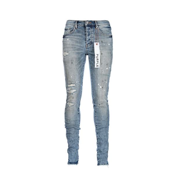 Purple Brand P001 - Worn Light Indigo Destroy Men's Jeans
