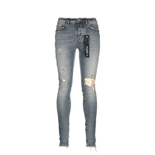 Purple Brand P001 LE Worn Light Indigo Blowout Mens Designer Jean