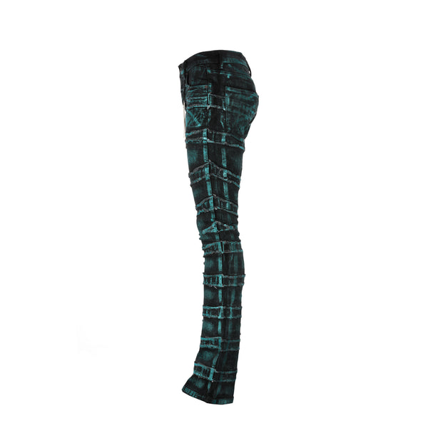 Valabasas Zodiac Verde Acua Waxed Men's Stacked Jeans Green