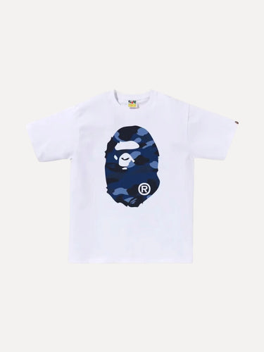 Color Camo Big Ape Head T-Shirt White Navy