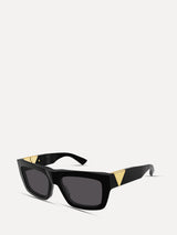 Bottega Veneta BV1178S Black Rectangualr Sunglasses - SIZE Boutique