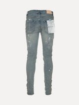 P001 Purple Denim Light Indigo Paint Blowout Jean - SIZE Boutique
