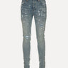 P001 Purple Denim Light Indigo Paint Blowout Jean - SIZE Boutique