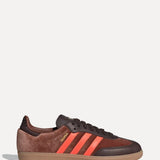 Adidas Samba OG Suede Athletic Sneakers in Cardboard Brown and Chalk Orange at SIZE Boutique