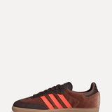 Adidas Samba Sneakers Brown Red Close Side Profile at SIZE Boutique