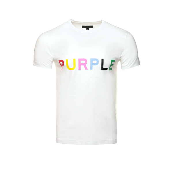 Purple Brand Clean Jersey Colors Wormark White T-Shirt - SIZE Boutique