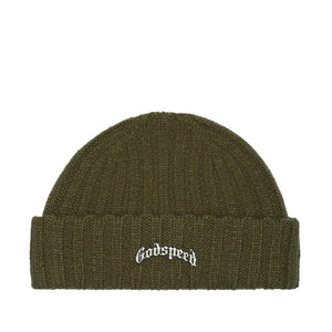 Godspeed OG Logo Emblem Olive Beanie Hat - SIZE Boutique