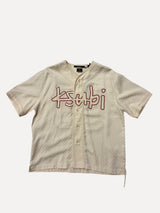 ShopSizeUSA Ksubi Logo Short Sleeve Button Shirt Beige at SIZE Boutique