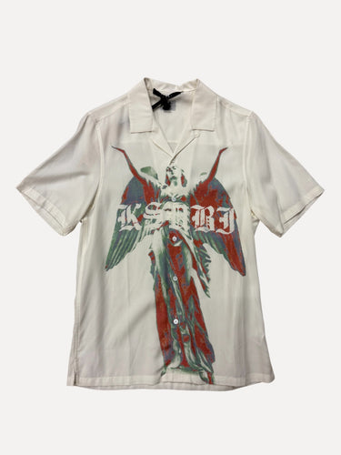 ShopSizeUSA Angel Graphic Short Sleeve Shirt White at SIZE Boutique