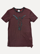 ShopSizeUSA Striped Angel Graphic T-Shirt Red Black at SIZE Boutique
