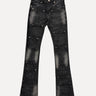 ShopSizeUSA Studded Distressed Flare Jeans Black at SIZE Boutique