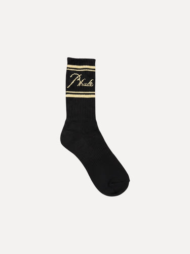 Rhude Script Logo Sock Black