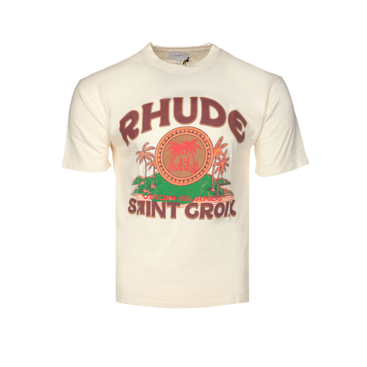 Rhude "Saint Croix" Men's Beige SS Tee - SIZE Boutique