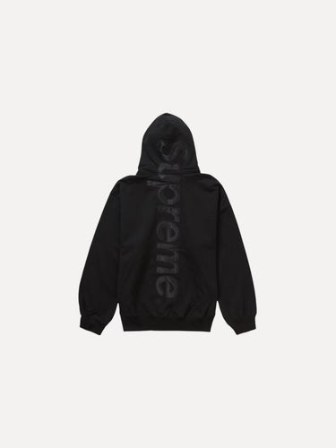 Supreme Satin Applique Hoodie Black/Black