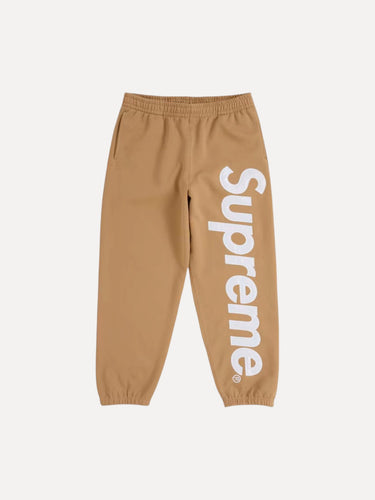 Satin Applique Sweatpants Brown/ Tan