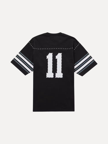 Studded Football Top Black