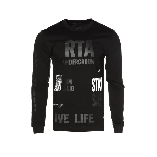 RtA Brand Lawrence Underground Men's Black LS Tee - SIZE Boutique