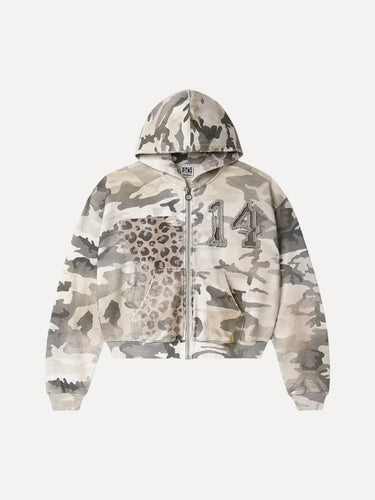 Winter Camo Zip Up Hoodie