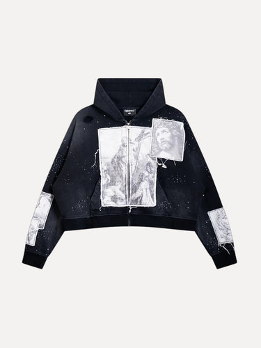 Divine Canvas Hoodie Black