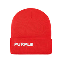 Purple Brand Red Acrylic Beanie - SIZE Boutique