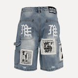 Mixed Emotions Blue AI Men's Denim Shorts - SIZE Boutique
