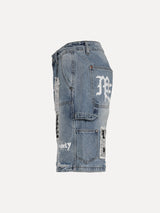 Mixed Emotions Blue AI Men's Denim Shorts - SIZE Boutique