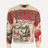 ShopSizeUSA Graphic Motif Crewneck Sweatshirt Cream at SIZE Boutique