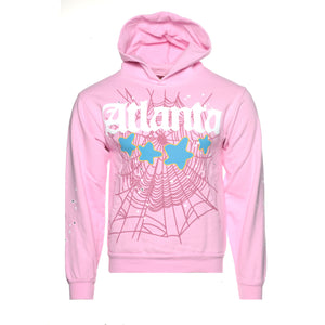 Sp5der Atlanta Men's Pink Pullover Hoodie - SIZE Boutique
