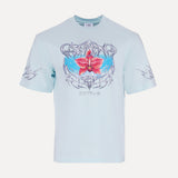 SERENEDE Blades Tee Blue Front View at SIZE Boutique