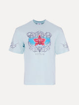 SERENEDE Blades Tee Blue Front View at SIZE Boutique