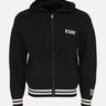 Ksubi Boxer Knit Full-Zip Hooded Cardigan with Striped Trim in Black at SIZE Boutique
